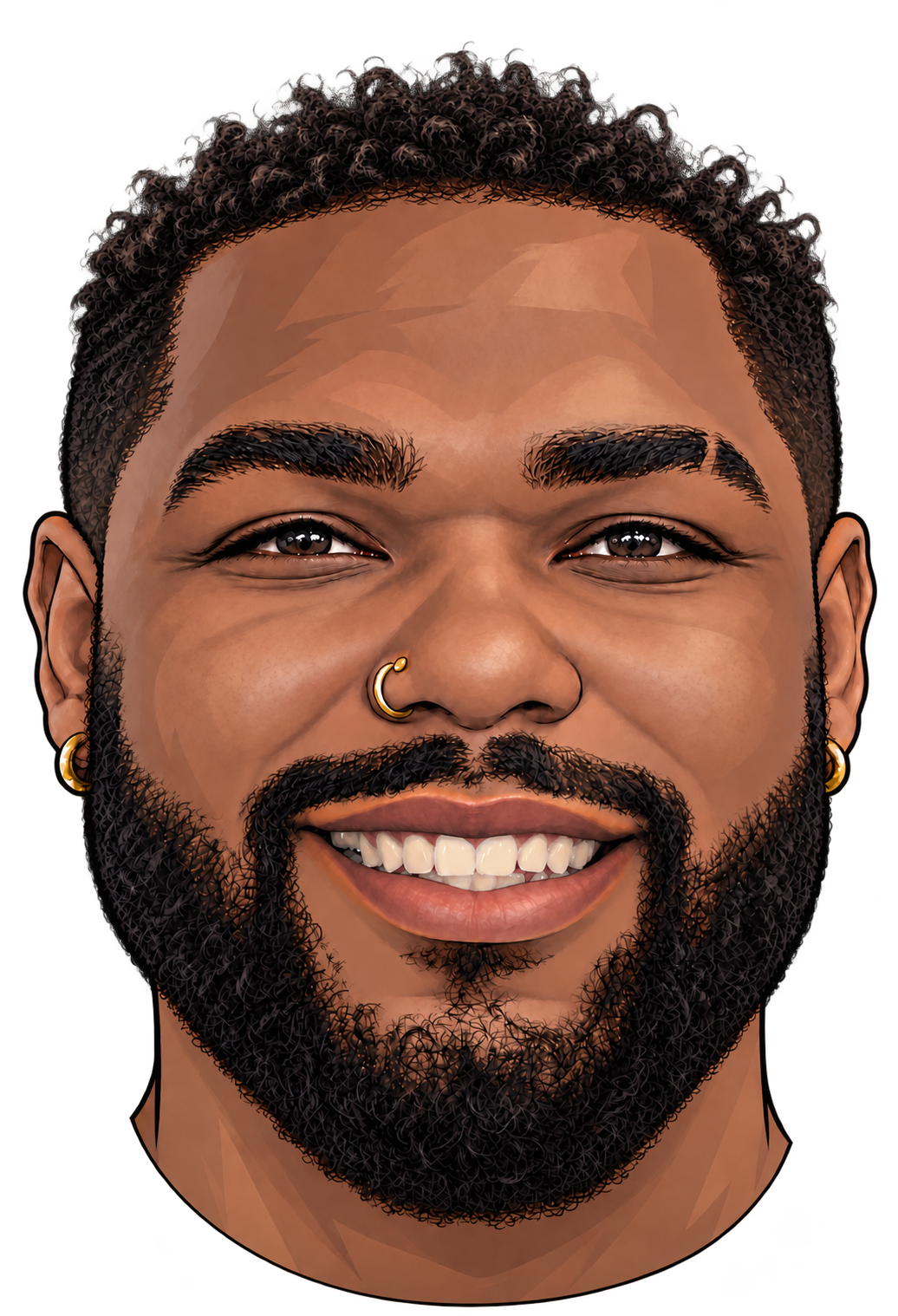 Illustrated portrait of Raymon, smiling